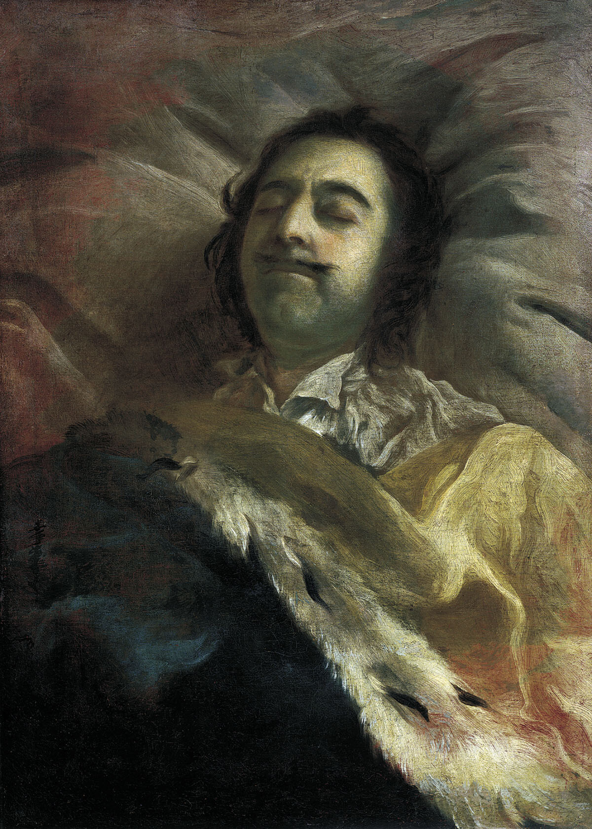 Пётр I на смертном ложе. Иван Никитин, 1725. Государственный Русский музей